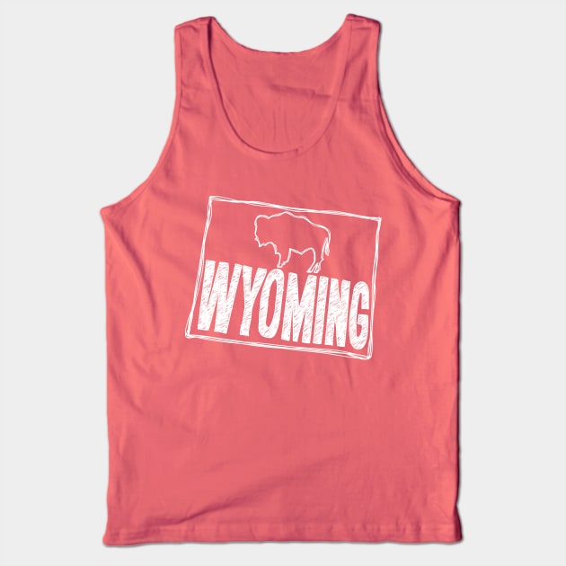 Wyoming (White Graphic) Tank Top by thefunkysoul